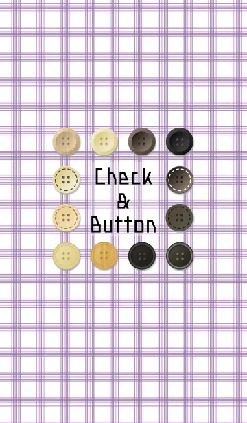 [LINE着せ替え] 紫のチェック生地と様々なボタンの画像1