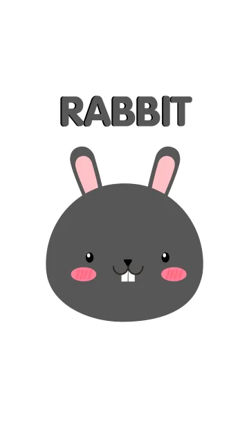 [LINE着せ替え] Simple Cute Face Black Rabbit Theme(jp)の画像1