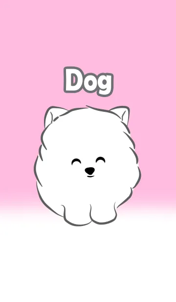 [LINE着せ替え] かわいい白い子犬 JP02の画像1