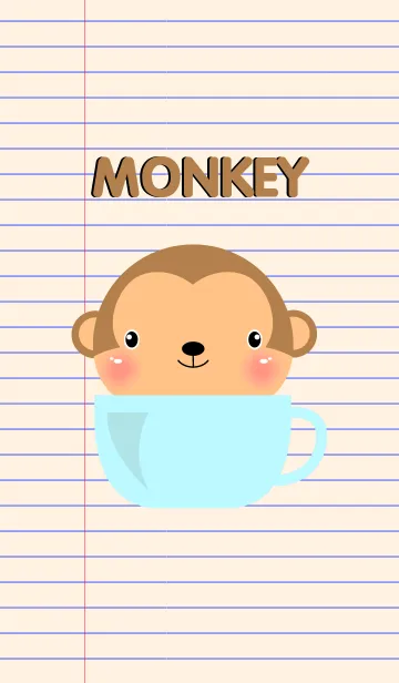 [LINE着せ替え] Simple Cute Monkey Theme Vr.2(jp)の画像1