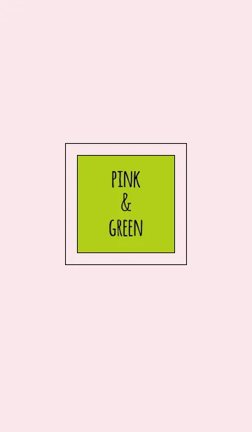 [LINE着せ替え] ピンク＆グリーンバイカラー/ラインスクエアの画像1