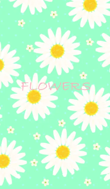 [LINE着せ替え] BEAUTIFUL FLOWERS グリーン＋ピンクの画像1