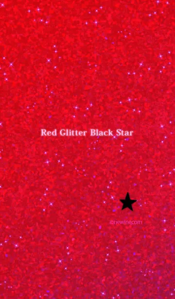 [LINE着せ替え] レッド ラメ ブラック スターの画像1