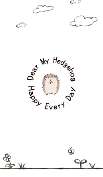 [LINE着せ替え] Dear My Hedgehog (white)の画像1