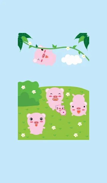 [LINE着せ替え] Cute pig theme v.6 (JP)の画像1