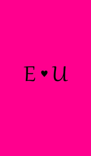 [LINE着せ替え] Initial "E ＆ U" Vivid pink ＆ black.の画像1
