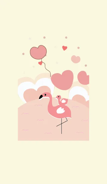 [LINE着せ替え] Cute flamingo theme (JP)v.3の画像1