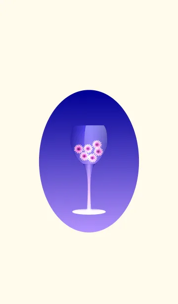 [LINE着せ替え] ワイングラスと花 -WineBlue-の画像1