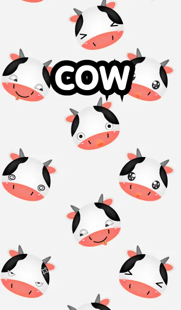 [LINE着せ替え] Emotions Face Cow Theme(jp)の画像1