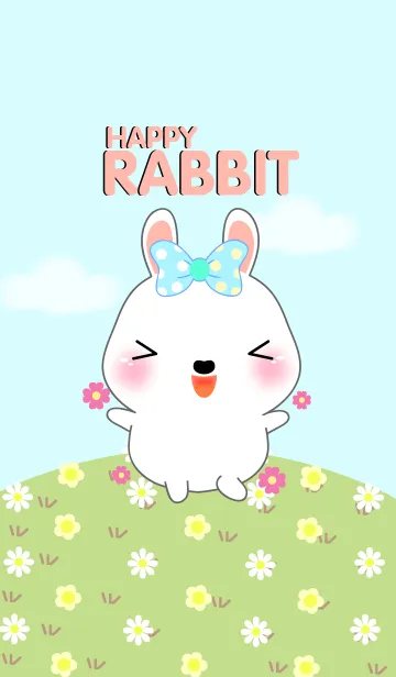 [LINE着せ替え] Happy White Rabbit Theme(jp)の画像1