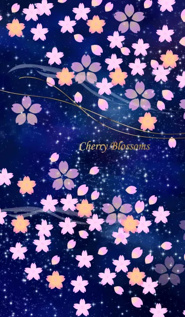 [LINE着せ替え] 夜桜-春色の画像1