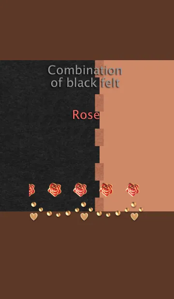 黒のフェルトの組み合わせ(薔薇)の着せ替えメイン画像