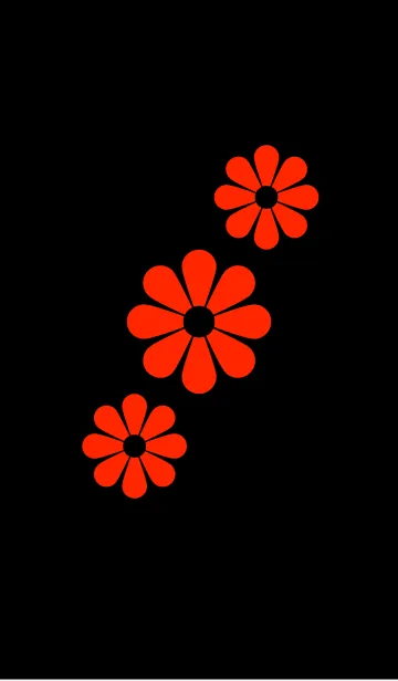 [LINE着せ替え] 赤い花模様 [ 黒背景 ]の画像1