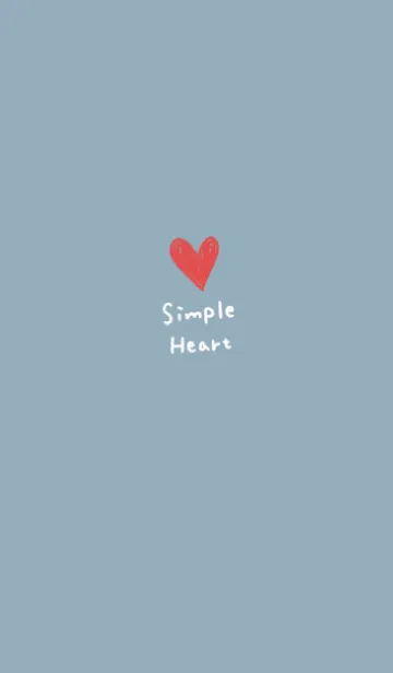 [LINE着せ替え] シンプル×ベージュブルーハートの画像1