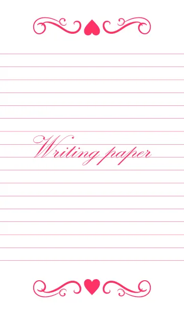 [LINE着せ替え] Writing paper-Pink＆White-の画像1
