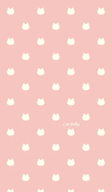 [LINE着せ替え] Cat Polka[Pinkbeige]の画像1