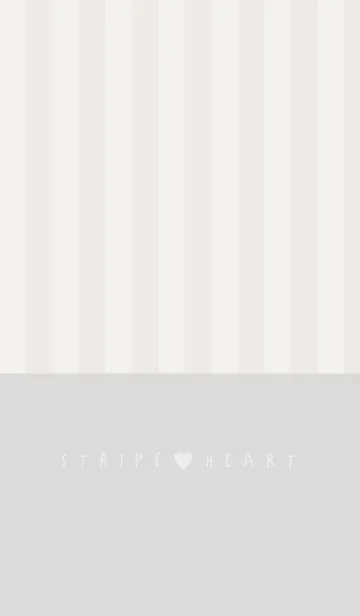 [LINE着せ替え] STRIPE＆HEART NATURAL GRAYの画像1