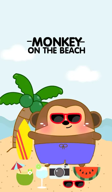 [LINE着せ替え] Monkey on the beach Theme(jp)の画像1