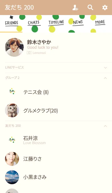 [LINE着せ替え] グリーンとイエローの水玉の画像2