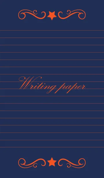 [LINE着せ替え] Writing paper Star -NAVY＆ORANGE-の画像1