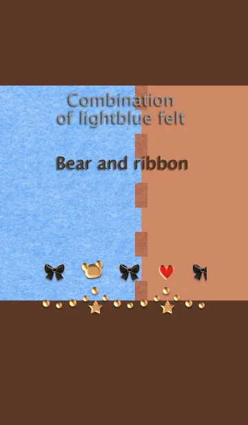 [LINE着せ替え] 水色のフェルトの組み合わせ(クマとリボン)の画像1