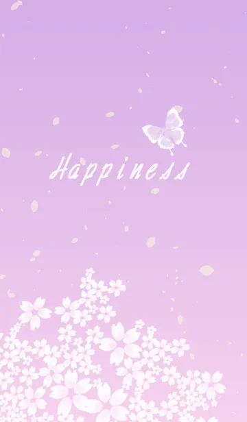 [LINE着せ替え] Happiness2 桜パープルピンクの画像1