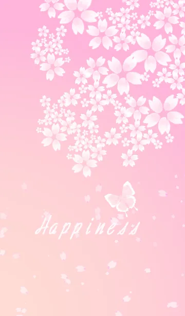 [LINE着せ替え] Happiness1 桜ピンクの画像1