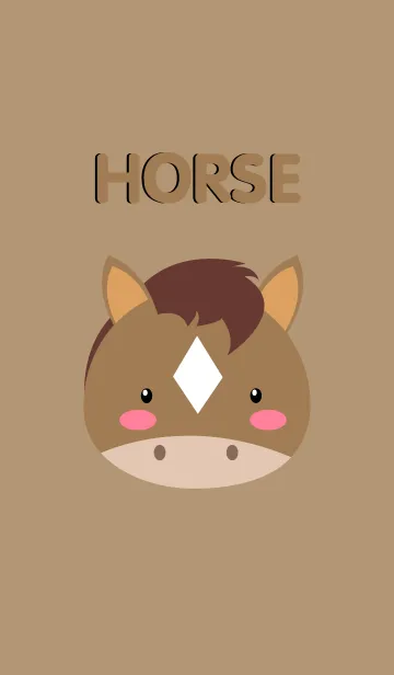 [LINE着せ替え] Simple Cute Face Horse Theme(jp)の画像1