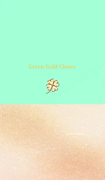 [LINE着せ替え] グリーン ゴールド クローバーの画像1