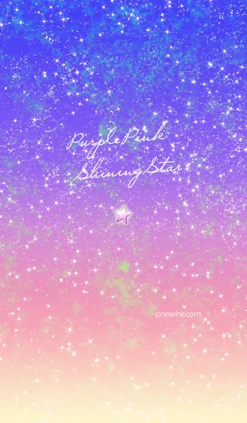 [LINE着せ替え] パープル ピンク シャイニング スターの画像1
