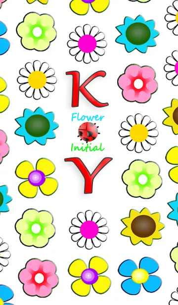 [LINE着せ替え] 大人のイニシャル K Y フラワーの画像1