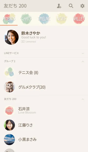 [LINE着せ替え] 水玉もよう ～水彩コインドットの画像2