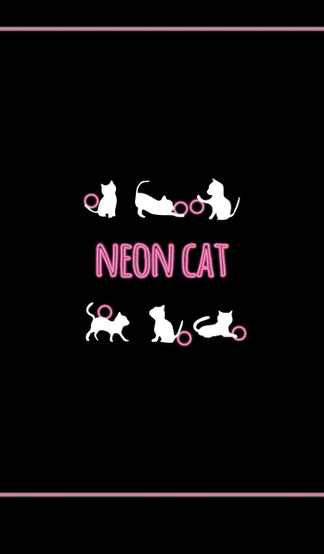 [LINE着せ替え] ピンク / ネオンキャットの画像1
