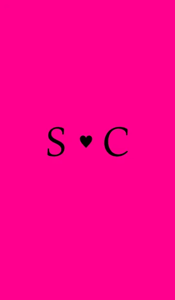 [LINE着せ替え] Initial "S ＆ C" Vivid pink ＆ black.の画像1