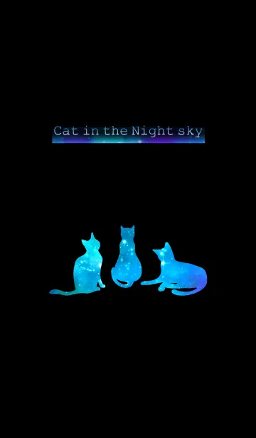[LINE着せ替え] 夜空の猫の着せ替え-2の画像1