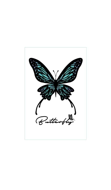 [LINE着せ替え] 大人DESIGN_BUTTERFLY =WHITE/MINT=の画像1