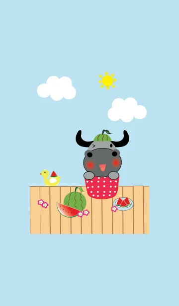 [LINE着せ替え] Cute buffalo theme v.4 (JP)の画像1