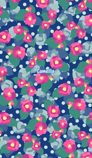 [LINE着せ替え] ピンクの椿 -Retro polka dots-の画像1