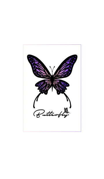[LINE着せ替え] 大人DESIGN_BUTTERFLY =WHITE/GRAPE=の画像1