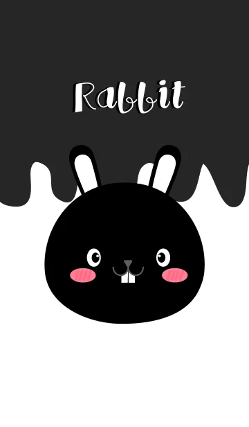 [LINE着せ替え] Simple Pretty Black Rabbit Theme (jp)の画像1