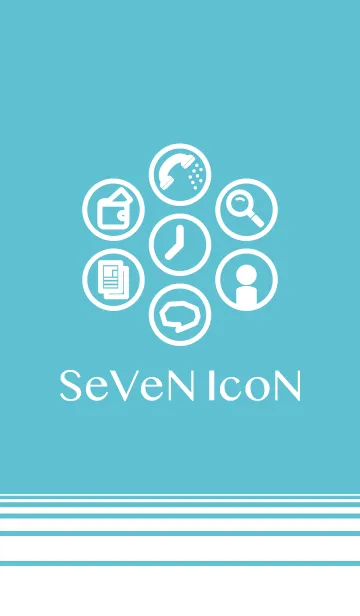 [LINE着せ替え] セブン・アイコン <青緑色×白>の画像1