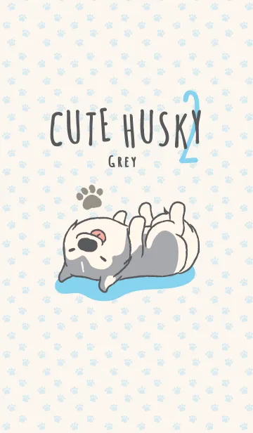 [LINE着せ替え] Cute Husky (Grey-JP) V.2の画像1