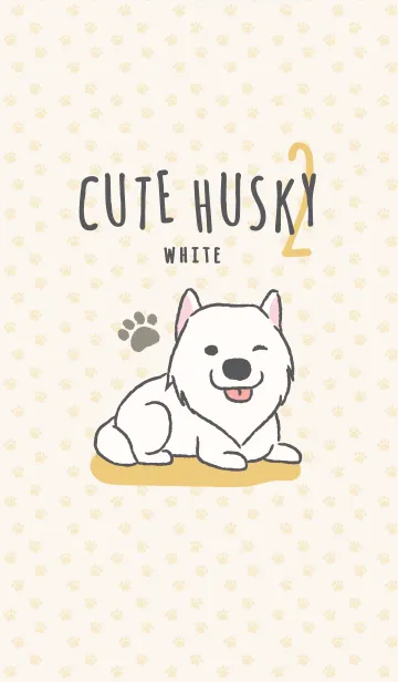[LINE着せ替え] Cute Husky (White-JP) v.2の画像1