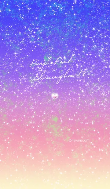 [LINE着せ替え] パープル ピンク シャイニング ハートの画像1