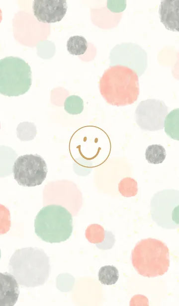 [LINE着せ替え] 大人水彩水玉-スマイル6-の画像1