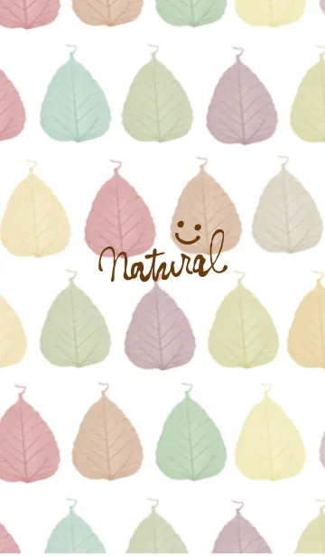 [LINE着せ替え] ナチュラルスマイル-葉っぱ-の画像1