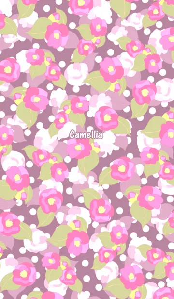 [LINE着せ替え] ライトピンクの椿 -Retro polka dots-の画像1