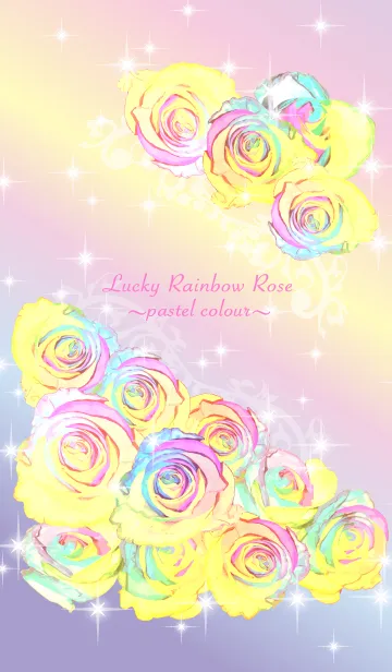 [LINE着せ替え] 願いが叶う大人可愛いレインボーローズの画像1