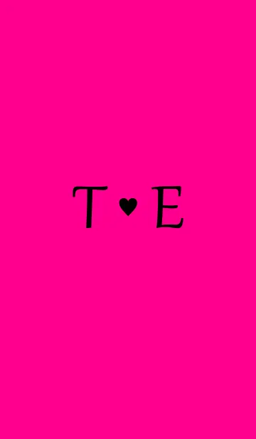 Initial "T ＆ E" Vivid pink ＆ black.の着せ替えメイン画像