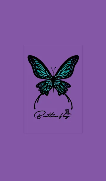 [LINE着せ替え] 大人DESIGN_BUTTERFLY =PURPLE/CHECKER=の画像1